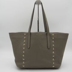 JIMMY CHOO ジミーチュウ ソフィア トートバッグ ハンドバッグ シルバースタースタッズ レザー グレージュ イタリア製