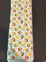950 USA輸入生地フランネル　ディズニー　プリンセス　幅約106-111cm×100cm