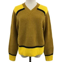 ユニクロ UNIQLO MARNI セーター ニット Vネック プルオーバー 長袖 XXL 茶 黄 ブラウン イエロー