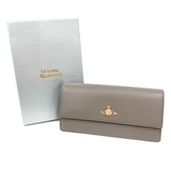D0826 新品未使用！格安！ VivienneWestwood ヴィヴィアンウエストウッド オーブ 二つ折り長財布 レザー グレー