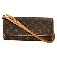 LOUIS VUITTON ルイヴィトン モノグラム ポシェットツインGM M51852 ショルダーバッグ ハンドバッグ ブラウン