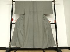 平和屋着物■上質な小紋　幾何学文様　黒地　正絹　逸品　未使用　AAAQ2913zg