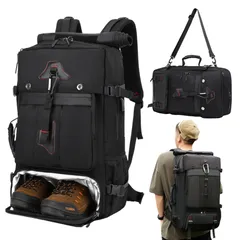 【70L】大容量 バックパック ビジネスリュック スクエア型 70L 多機能 リュックサック 登山 旅行 キャンプ アウトドア ハイキング 防災 防水 黒 ブラック かっこいい メンズ レディース