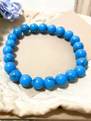 ターコイズ ブルー 練り　ブレスレット　天然石