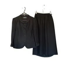 Z1525 Aquascutum 喪服 セットアップ 黒 ブラック レディース 11 アクアスキュータム　フォーマルアンサンブルスーツ