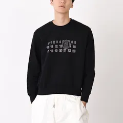 MM6 MAISON MARGIELA エムエムシックス メゾン マルジェラ トップス スウェットシャツ S52GU0248 M25025 メンズ ユニセックス ブラック トレーナー コットン 長袖 リブ ロゴ