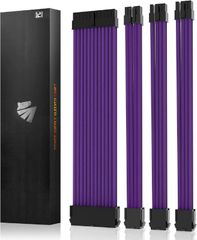 【フォロー割】(4+4)PIN (6+2)PIN/ 延長ケーブルキット、18AWG電源ケーブル延長ケーブルコーム付き、24PIN/ ケーブルマネジメント、30CM、紫の PC用スリーブケーブルPSUケーブル延長、GPU/CPU用pc電源 AsiaHorse