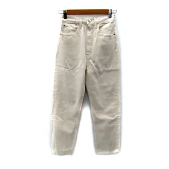 ブラック バイ マウジー BLACK by moussy blkby jeans デニムパンツ ジーンズ テーパードパンツ アンクル丈 無地 23 ホワイト 白 /SY20