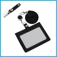 【新着商品】Chillchi IDカードホルダー カード入れ ネックストラップ 名札ケース 定期入れ 名刺入れ 伸縮リール式 パスケース カードケース 首掛け ショルダー 社員証 ケース 入れ 首かけ 展示会 セット 横型 両面用 ストラップ カード カード掛