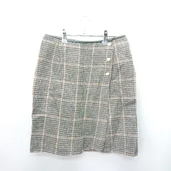 ◇ ROPE' ロペ チェック柄 ミニ丈 台形 スカート サイズ38 ブラウン系 レディース E  【1408060003266】