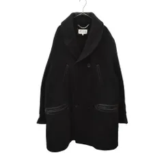 Maison Margiela (メゾンマルジェラ) 22AW レザー切替コート ショールカラー ダブル ブラック S50AM0564 S60621のサムネイル