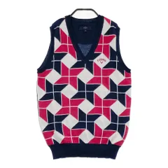 サイズ：M CALLAWAY キャロウェイ  Vネック ニットベスト 総柄 ネイビー系 [240101421874] ゴルフウェア レディース ストスト