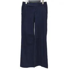 TORY BURCH トリーバーチ パンツ ネイビー 紺 サイズ:25 フレア ワイド ローライズ コットン デニムパンツ ベルボトム ブーツカット ストレッチ ボトムス ジーンズ ジーパン ズボン【レディース】のサムネイル