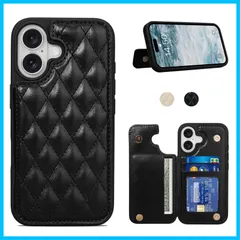 【人気商品】おしゃれ 菱形 女性 可愛い 格子柄 チェック柄 カード収納 用 用 16 6.1inch対応 16 16 アイホン アイフォン スマホケース カバー 背面収納 T1N キルティング カードケース iPhone iPhone 手帳型ケース 背面ケー