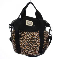 フレドリックパッカーズ FREDRIK PACKERS ショルダーバッグ ハンドバッグ 巾着バッグ 2WAY ヒョウ柄 レオパード ナイロン 黒 茶 /BM