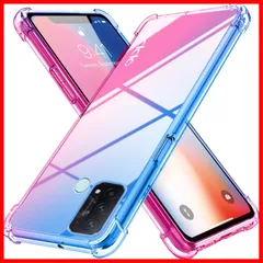 【在庫わずか】スマホケース 耐衝撃 透明 tpu 米軍MIL規格取得 軽量 おしゃれ ケース 黄変防止防塵一体型 ケース 人気 グラデーション色 オッポ 薄型 リノ5 クリア a A 携帯カバー Reno5 ブルー/ピンク OPPO MD-JBK-002-06