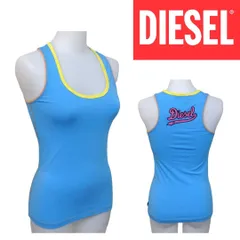 【新品タグ付】DIESEL ディーゼル バックロゴ タンクトップ コットン 95%　ブルー