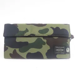 未使用品　PORTER ポーター A BATHING APE ウォレット 財布 A BATHING APE アベイシングエイプ × ポーター カモ ロング