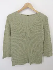 ◇ Mila Owen ミラ オーウェン コットンニット サイドスリット 長袖 カットソー サイズ1 ミントグリーン系 レディース E  【1304260009896】