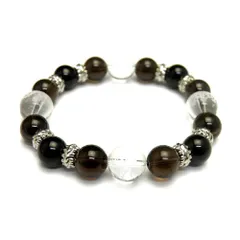 天然石 四神獣ブレスレット スモーキークォーツ＆オニキス＆四神獣 水晶 パワーストーン 四神相応数珠ブレスレット バラ売り 四神獣パワーストーン