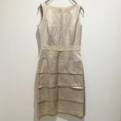 ANAYI アナイ　レディース　ワンピース　タイト　ひざ丈　ノースリーブ　ラウンドネック　切り替えデザイン　ベルト風ウエスト　サイドジップ　無地　ベージュ　麻混　日本製　お呼ばれ　パーティー　結婚式　二次会　シンプル　おしゃれ　SU319h749