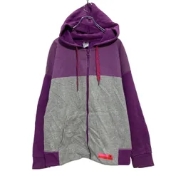 adidas Stellasport ロゴスウェット パーカー レディース M パープル グレー アディダス フルジップ 古着卸 アメリカ仕入 a701-5592