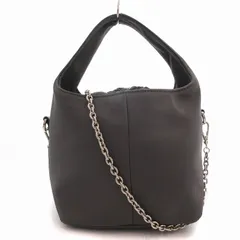 ユナイテッドアローズ UNITED ARROWS 美品 ハンドバッグ ショルダー 2WAY チェーン 巾着 ダークグレー /OU ■MA