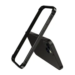 新品 耐衝撃 ストラップホール 用アルミ合金フレーム iphone13mini 薄型 5.4インチ カメラレンズ保護 用ケース 用ケース メタルカバー アイフォンミニ13 mini mini 13 (スクラブブラック) iphone 用バンパー iphone1