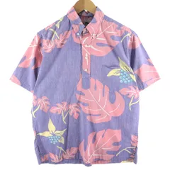 80s レインスプーナー アロハシャツ 金タグ リバースプリント 花柄 L 80s reyn spoonerレインスプーナー ヌードタグ フラワー×リーフ柄 裏