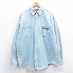 XL/古着 ハーレーダビッドソン 長袖 シャツ メンズ ワンポイントロゴ 大きいサイズ コットン 紺 ネイビー デニム 25aug08 中古 トップス