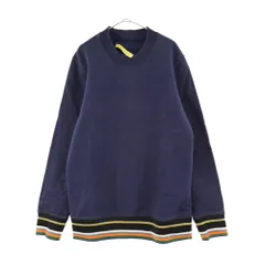 RAF SIMONS (ラフシモンズ) 14AW STERLING RUBY ボーダーリブスウェットトレーナー ネイビー 142-108Gのサムネイル