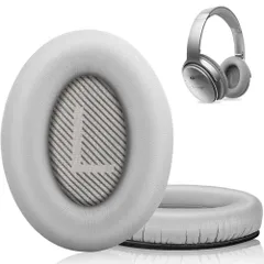 Trueに対応 Link/Sound QC2/Ae2/Ae2i/Ae2W/Sound 35/25/15 QC 高密度フォームBose (グレー) ソフトレザー 遮音 ヘッドホンパッド 35ヘッドフォンに適用 Comfort Quiet Bose 交換用 イヤー