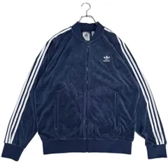 アディダス　ベロア トラックジャケット　ネイビー adidas アディダス ジャージ ベロア トラックジャケット