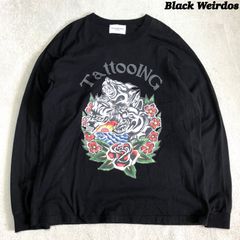 Black Weirdos ロングスリーブTシャツ 長袖カットソー ロンT "3 Dogs" プリント Lサイズ ブラック 黒 ブラックウィドー ブラックウィドゥ