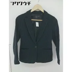 ◇ INDIVI インディヴィ ストライプ 1B 長袖 テーラードジャケット サイズ36 ブラック グレー系 レディース  【中古】 【1106220000758】