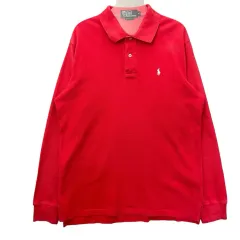 ポロ Ralph Lauren(ラルフローレン) レッド クラシックフィット カラー 長袖 ロングスリーブ 長袖Tシャツ M