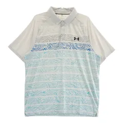 サイズ：XL UNDER ARMOUR アンダーアーマー 1370093 半袖ポロシャツ 総柄 ブルー系 [240101507672] ゴルフウェア メンズ ストスト