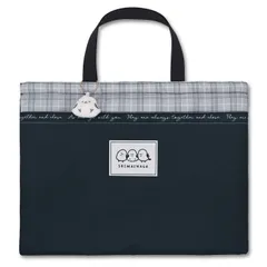 【シマエナガ ブラック C25331】 レッスンバッグ 女の子 ぬいぐるみチャーム付き 手提げバッグ お稽古バッグ 小学生 小学校 高学年 キッズ 子供 おしゃれ かわいい 可愛い レッスンバック 大きめ 軽量 入学準備