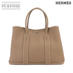 未使用 展示品 エルメス HERMES ガーデンパーティ 36 PM トート バッグ ネゴンダ エトゥープ Z刻印 シルバー 金具 Garden Party 90243502