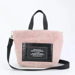 美品 ディーゼル エコファー クロコダイル エンボス 2WAY ショルダーバッグ 斜め掛け ハンド トート ピンク レディース RUE CL10-8【中古】