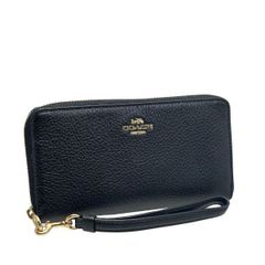 コーチ 財布 レディース COACH 長財布 ペブルド レザー ロング ジップ アラウンド C4451 IMBLK ブラック