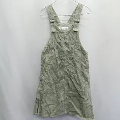 ◇ ⊇ ZARA コーデュロイ サロペット風 キッズ ロング丈 ワンピース サイズ122 カーキ 女の子 E  【1410100003952】