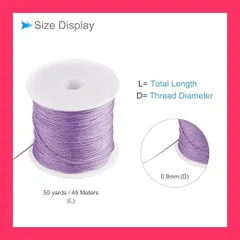【スタッフおすすめ！】CoCud ナイロン結び糸 0.8mm直径 50ヤード（45m）長さ ナイロン製 柔らかく滑らかなビーズ用糸 パステルパープル - （用途：DIYクラフト用 赤）4個セット