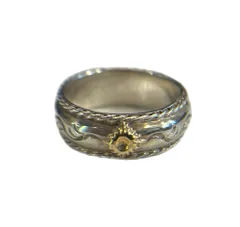 アリゾナフリーダム ARIZONA FREEDOM R-45a ゴールド小太陽神 唐草 ネイティブ系  メンズジュエリー・アクセサリー 指輪・リング シルバー 101G-212