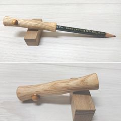 鉛筆補助軸　PH-Ｌ１　オーク　（オーク中間色）＝少し薄い茶色系  ３段タイプ　限定販売　木製　オリジナル　限定　限定品　ペンホルダー　木軸　木軸ペン