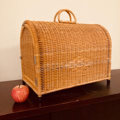 昭和レトロ　籐　ラタン　ペットキャリー（大）　あまりお使いではなかったのかも