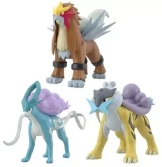 【中古】食玩 トレーディングフィギュア ポケモンスケールワールド ジョウト地方 ライコウ＆エンテイ＆スイクン プレミアムバンダイ＆ポケモンセンター限定