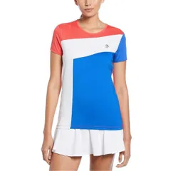 【送料無料】 オリジナルペンギン レディース Tシャツ トップス Penguin Asym Block T-Shirt Womens Bittersweet