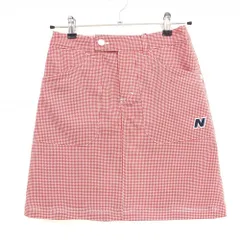 【新品】ニューバランスゴルフ スカート レッド×白 千鳥格子 レディース 00(XS) ゴルフウェア New Balance