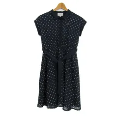 クミキョク シャツワンピース 半袖 ドット柄 トップス キッズ 女の子用 160サイズ ネイビー×ホワイト 組曲 【中古】